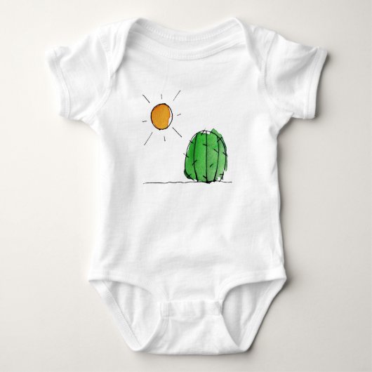 Sun en Cactus Waterverf Baby Jersey Bodysuit (Voorkant)