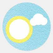 Sun en Cloud Classic Round Sticker (Voorkant)