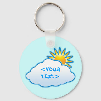 Sun en Cloud,<YOUR TEXT> Sleutelhanger