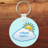 Sun en Cloud,<YOUR TEXT> Sleutelhanger (Voorkant)