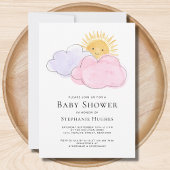 Sun en Clouds Girls Baby shower Kaart
