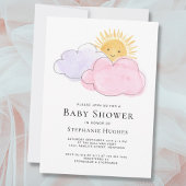 Sun en Clouds Girls Baby shower Kaart