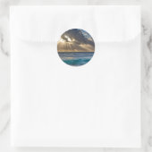 Sun en Clouds Ronde Sticker (Tas)