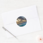 Sun en Clouds Ronde Sticker (Envelop)