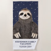 Sun en Fun Family Vacation Sloth Pattern Strandlaken (Voorkant)