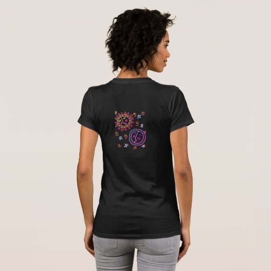 Sun en Moon Abstracte kunst om te Draag T-shirt (Achterkant volledig)