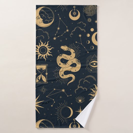 Sun en Moon-Astronomy Witch Bad Handdoek (Badhanddoek)