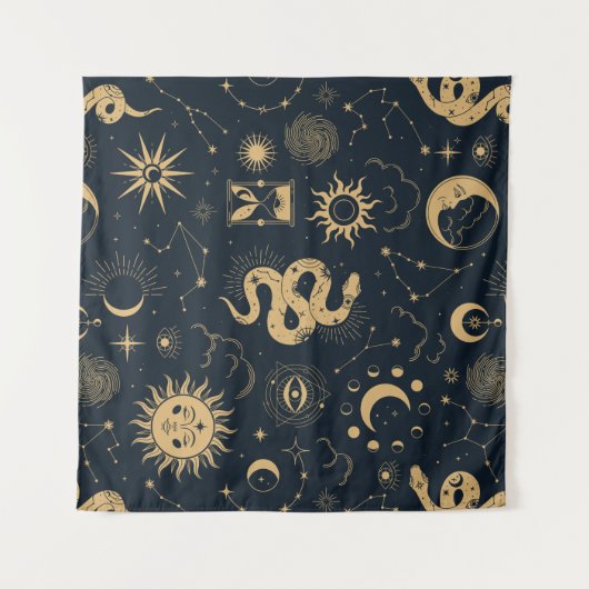 Sun en Moon-Astronomy Witch Wandkleed (Voorkant (horizontaal))