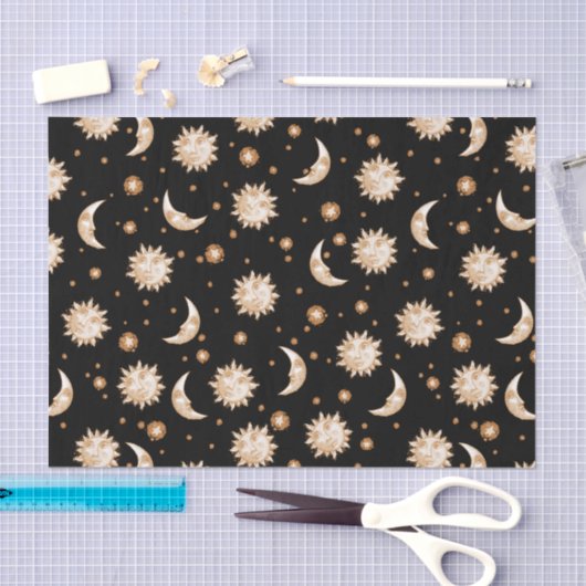 Sun en Moon Black Tissuepapier (Craft)