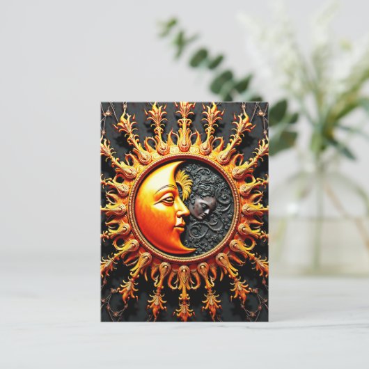Sun en Moon Briefkaart (Staand voorkant)