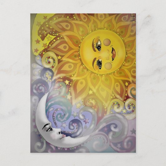 Sun en Moon Briefkaart (Voorkant)