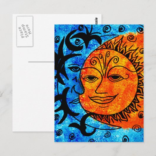 Sun en Moon Briefkaart (Voorkant / Achterkant)