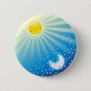 Sun en Moon Buttom Ronde Button 5,7 Cm