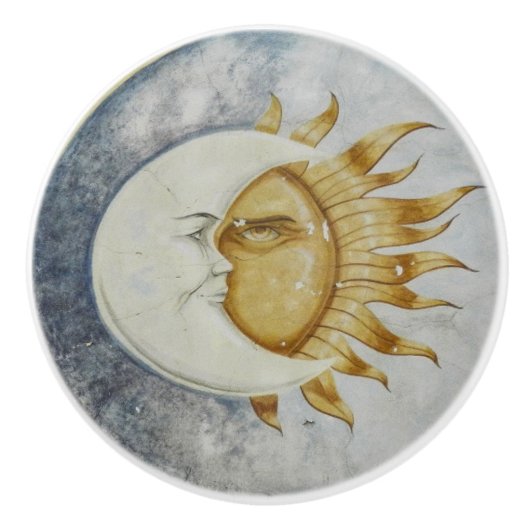Sun en Moon Celestial Design Keramische Knop (Voorkant)