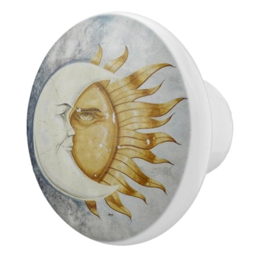 Sun en Moon Celestial Design Keramische Knop (Rechts)