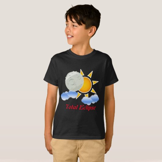 Sun en Moon Eclipse Kinderen Basic T-shirt (Voorkant volledig)
