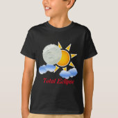 Sun en Moon Eclipse Kinderen Basic T-shirt (Voorkant)