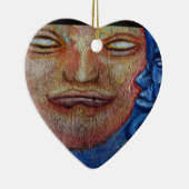 Sun en Moon Face Graffiti Keramisch Ornament (Rechts)