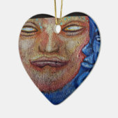 Sun en Moon Face Graffiti Keramisch Ornament (Links)
