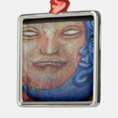 Sun en Moon Face Graffiti Metalen Ornament (Links)