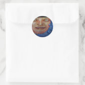 Sun en Moon Face Graffiti Ronde Sticker (Tas)