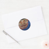 Sun en Moon Face Graffiti Ronde Sticker (Envelop)