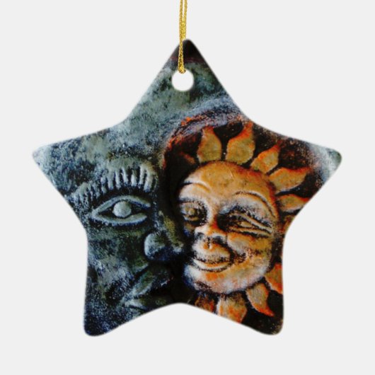 Sun en Moon Faith Star Keramisch Ornament (Voorkant)