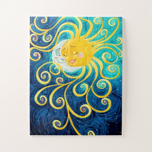 Sun en Moon Fantasy Art Puzzle Legpuzzel (Verticaal)