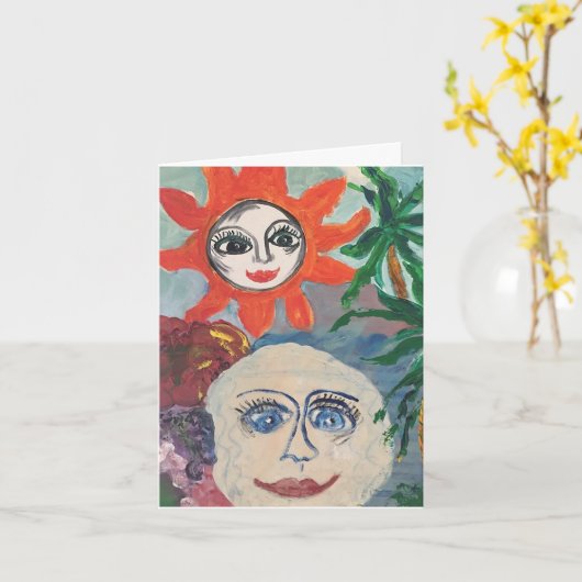 Sun en Moon Kaart (Gele Bloem)