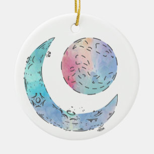 Sun en Moon Keramisch Ornament