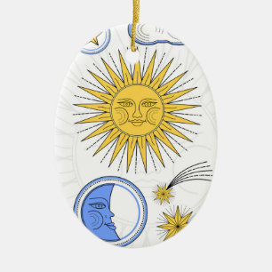 Sun en Moon Keramisch Ornament