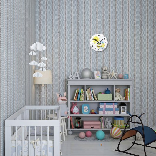 Sun en Moon Nursery Monogrammed Ronde Klok