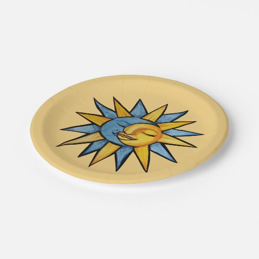 Sun en Moon Papieren Bordje (Gekanteld)