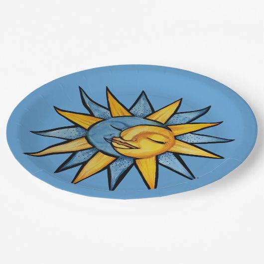 Sun en Moon Papieren Bordje (Gekanteld)