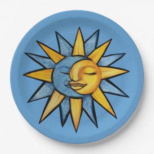 Sun en Moon Papieren Bordje