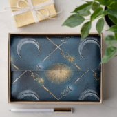 Sun en Moon Pattern op Blue Decoupage Tissuepapier (Geschenk)