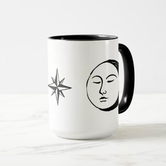 Sun en Moon Retro Magic  Witchy Celestial Mok (Voorkant rechts)