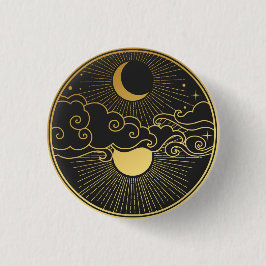 Sun en Moon Ronde Button 3,2 Cm