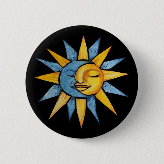 Sun en Moon Ronde Button 5,7 Cm (Voorkant)