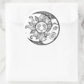 Sun en Moon Ronde Sticker (Tas)