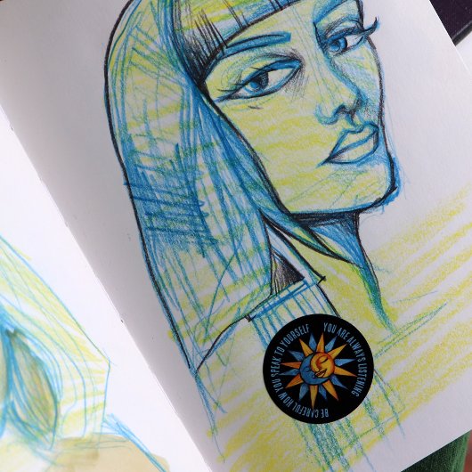 Sun en Moon Ronde Sticker