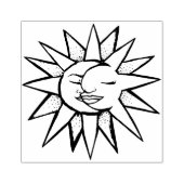 Sun en Moon Rubberstempel (Afrduk)
