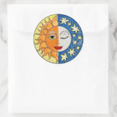 Sun en Moon Samen Ronde Sticker (Tas)