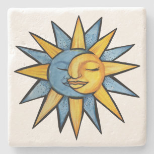 Sun en Moon Stenen Onderzetter