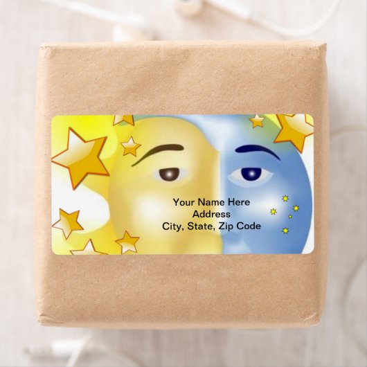 Sun- en Moon-sterlabels Etiket (Insitu)