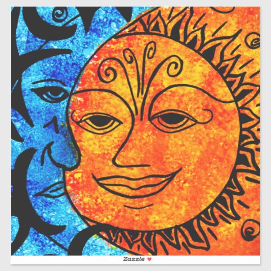 Sun en Moon Sticker (Vel)