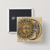 Sun en Moon Vierkante Button 5,1 Cm (Voorkant /achterkant)