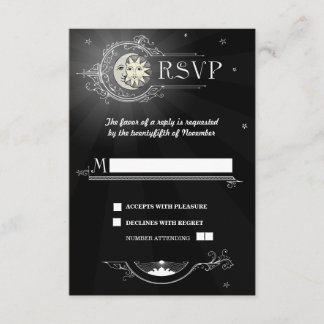 Sun en Moon Wedding RSVP-kaart RSVP Kaartje