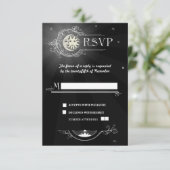Sun en Moon Wedding RSVP-kaart RSVP Kaartje (Staand voorkant)