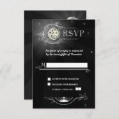 Sun en Moon Wedding RSVP-kaart RSVP Kaartje (Voorkant / Achterkant)